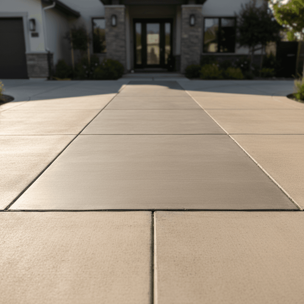 Completed residential driveway showing seamless finish and professional installation quality